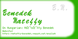 benedek mateffy business card